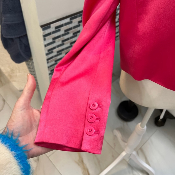 Alice + Olivia Pink Cropped Blazer Structured Suit Jacket - Picture 10 of 15